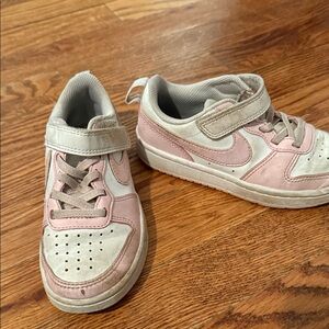 Nike Kids Pink and Cream Sneakers